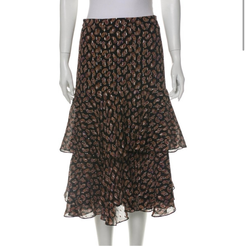 Diane von Furstenberg Paisley Print Midi Length Skirt